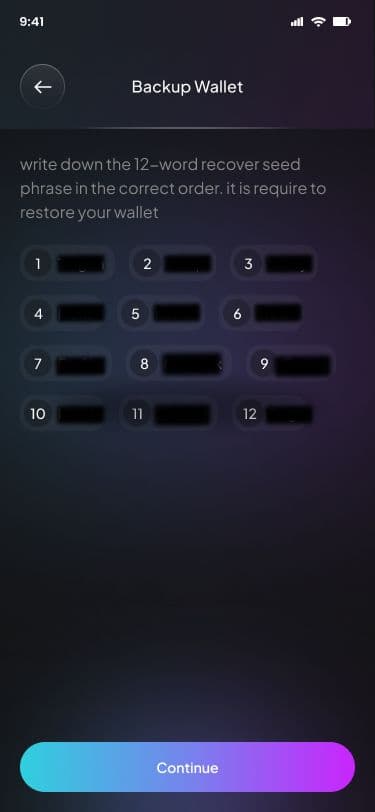 Step 3: Write down your recovery phrase