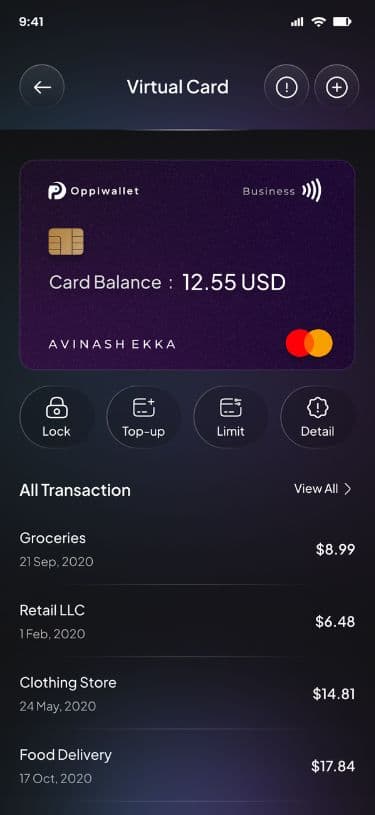 Using Oppi Wallet Virtual Cards