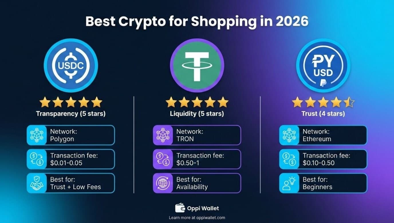 The 3 Best Cryptocurrencies for Shopping in 2026